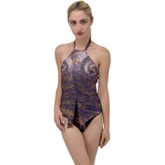 Swirl Fractal Fantasy Whirl Go With The Flow One Piece Swimsuit by Pakrebo