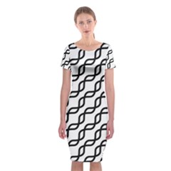Diagonal Stripe Pattern Classic Short Sleeve Midi Dress by Pakrebo