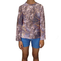 Puckered Fractal Artwork Design Kids  Long Sleeve Swimwear by Pakrebo