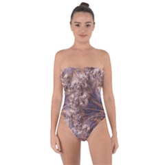 Puckered Fractal Artwork Design Tie Back One Piece Swimsuit by Pakrebo