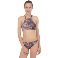 Puckered Fractal Artwork Design Racer Front Bikini Set by Pakrebo