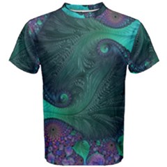 Ocean Green Sea Blue Fractal Art Men s Cotton Tee by Pakrebo