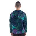 Ocean Green Sea Blue Fractal Art Hooded Windbreaker (Men) View2