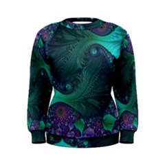 Ocean Green Sea Blue Fractal Art Women s Sweatshirt by Pakrebo