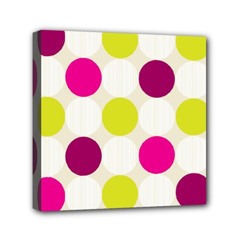 Polka Dots Spots Pattern Seamless Mini Canvas 6  X 6  (stretched) by Pakrebo