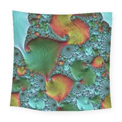 Fractal Art Colorful Pattern Square Tapestry (large)