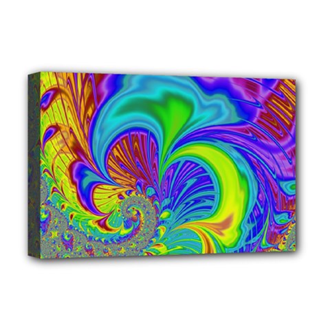 Fractal Neon Art Artwork Fantasy Deluxe Canvas 18  x 12  (Stretched)