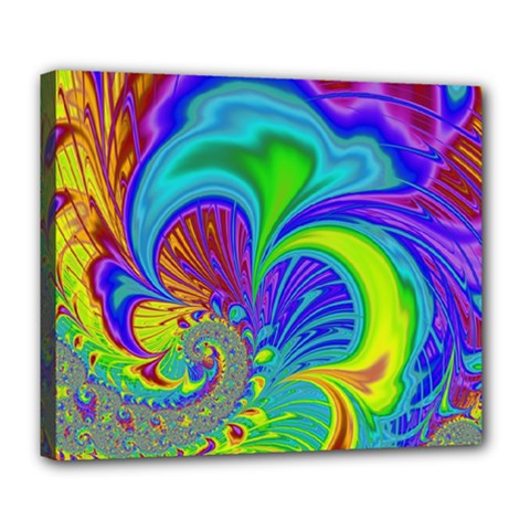 Fractal Neon Art Artwork Fantasy Deluxe Canvas 24  x 20  (Stretched)