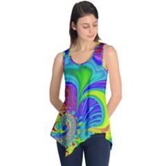 Fractal Neon Art Artwork Fantasy Sleeveless Tunic