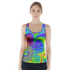 Fractal Neon Art Artwork Fantasy Racer Back Sports Top