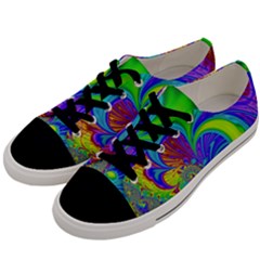 Fractal Neon Art Artwork Fantasy Men s Low Top Canvas Sneakers