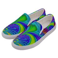 Fractal Neon Art Artwork Fantasy Men s Canvas Slip Ons