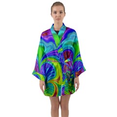 Fractal Neon Art Artwork Fantasy Long Sleeve Kimono Robe