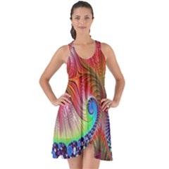 Fractal Art Fractal Colorful Show Some Back Chiffon Dress by Pakrebo