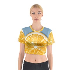 Pop Art Orange  Cotton Crop Top by Valentinaart