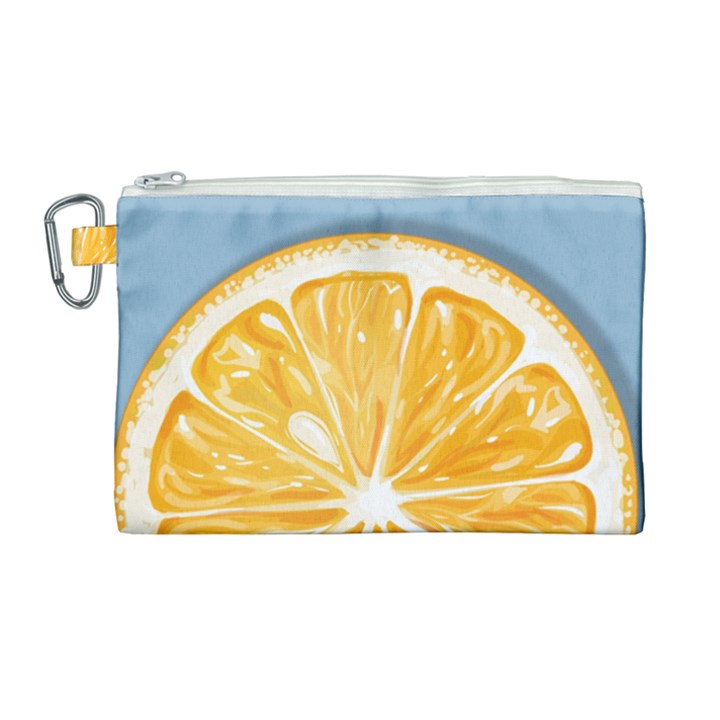Pop Art Orange  Canvas Cosmetic Bag (Large)