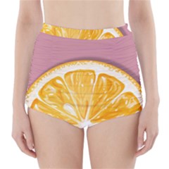 Pop Art Orange  High-waisted Bikini Bottoms by Valentinaart