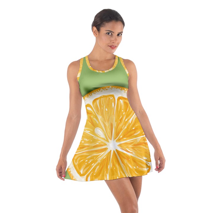 Pop Art Orange  Cotton Racerback Dress