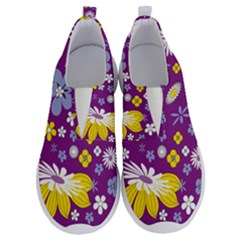 Floral Flowers Wallpaper Paper No Lace Lightweight Shoes by Pakrebo