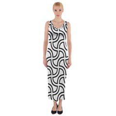 Pattern Monochrome Repeat Fitted Maxi Dress