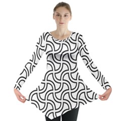 Pattern Monochrome Repeat Long Sleeve Tunic  by Pakrebo