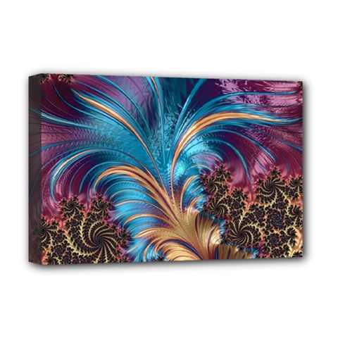 Fractal Art Artwork Psychedelic Deluxe Canvas 18  X 12  (stretched) by Pakrebo