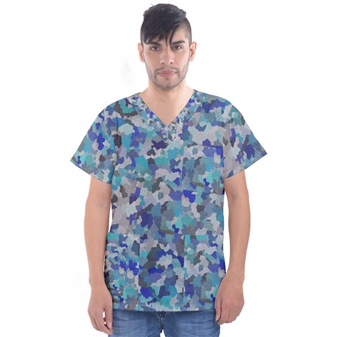 Winter Men s V-neck Scrub Top by artifiart