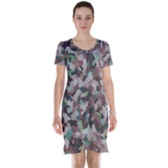 Gray Facets Short Sleeve Nightdress by artifiart