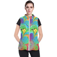 Fractal Art Psychedelic Fantasy Women s Puffer Vest by Pakrebo