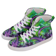 Fractal Art Artwork Feather Swirl Men s Hi-top Skate Sneakers by Pakrebo