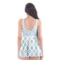 Square Pattern Geometric Blue Skater Dress Swimsuit View2