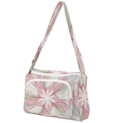 Pink Blue Flower Blossom Rose Front Pocket Crossbody Bag by Pakrebo