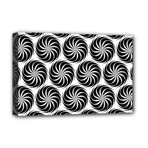 Pattern Swirl Spiral Repeating Deluxe Canvas 18  X 12  (stretched) by Pakrebo