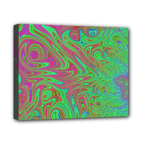 Fractal Art Neon Green Pink Canvas 10  X 8  (stretched) by Pakrebo