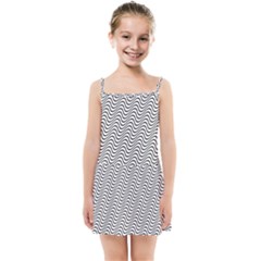 Wave Wave Lines Diagonal Seamless Kids  Summer Sun Dress by Pakrebo