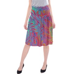 Fractal Bright Fantasy Design Midi Beach Skirt