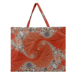 Fractal Art Artwork Pattern Fractal Zipper Large Tote Bag by Pakrebo