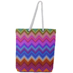 Pattern Chevron Zigzag Background Full Print Rope Handle Tote (large) by Pakrebo