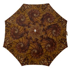 Copper Caramel Swirls Abstract Art Straight Umbrellas by Pakrebo