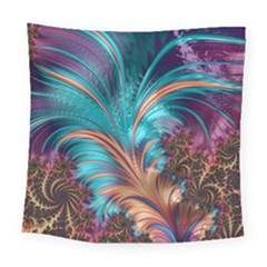 Feather Fractal Artistic Design Square Tapestry (Large)