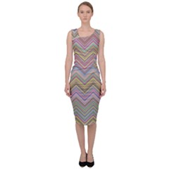 Chevron Colorful Background Vintage Sleeveless Pencil Dress