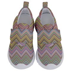 Chevron Colorful Background Vintage Kids  Velcro No Lace Shoes by Pakrebo