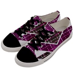 Fabric Tweed Purple Brown Pink Men s Low Top Canvas Sneakers by Pakrebo