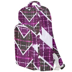 Fabric Tweed Purple Brown Pink Double Compartment Backpack