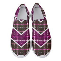 Fabric Tweed Purple Brown Pink Women s Slip On Sneakers by Pakrebo