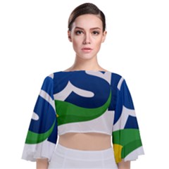 Logo Of Brazil Social Liberal Party Tie Back Butterfly Sleeve Chiffon Top by abbeyz71