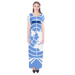 Square Flag Of United Nations Short Sleeve Maxi Dress by abbeyz71