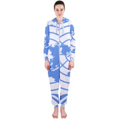 Blue Emblem Of United Nations Hooded Jumpsuit (ladies)  by abbeyz71