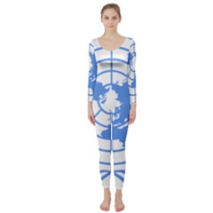 Blue Emblem Of United Nations Long Sleeve Catsuit by abbeyz71