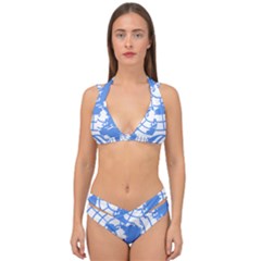 Blue Emblem Of United Nations Double Strap Halter Bikini Set by abbeyz71